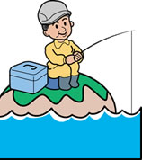 釣りを楽しむおじさん